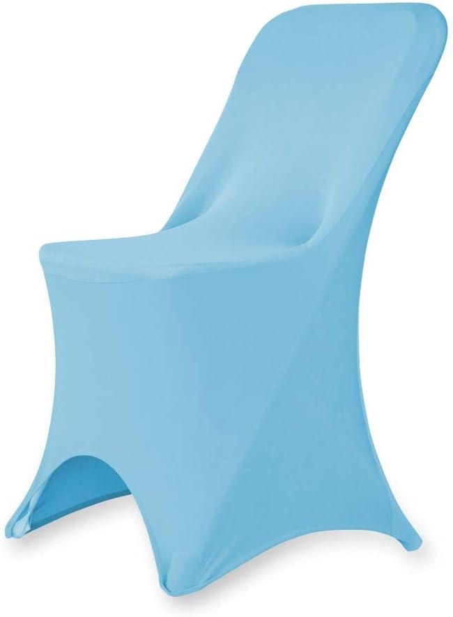 Linenlanding Set of 1/10/50Pcs Hotel Fitted Folding Dining Spandex Stretch Chair Covers - Wedding Reception Banquet Party Restaurant, 17 Colors! (1, Serenity Blue) by LTC+LINENS