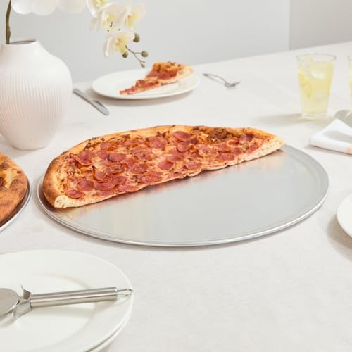 Restaurantware 19 Inch Aluminum Pizza Pan 36 Count Wide Rim Silver Pizza Pan, Heat Conductive Round Pizza Tray, Lightweight Corrosion-Resistant Serving Tray For Restaurant Or Home Use - Image 4