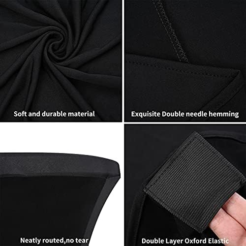 Pesonlook 6 Pack Black Cocktail Spandex Table Cover,32x43 Inch - Image 5