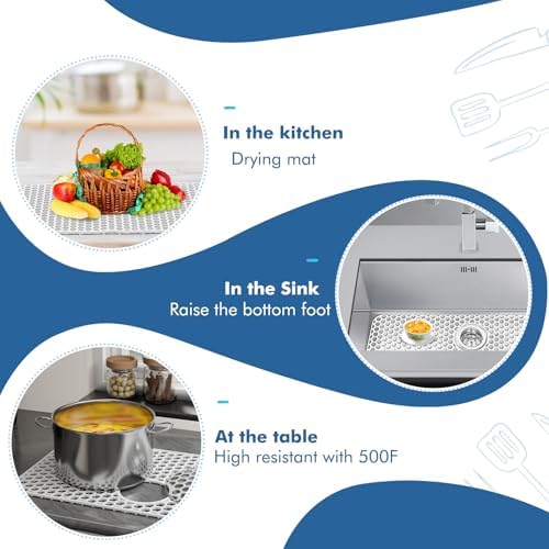 Bestjing Silicone Sink Protectors for Kitchen Sink-26"x 14" Rear Drain - Image 6
