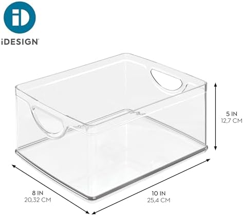 iDesign Plastic Stackable Kitchen Cabinet Storage Bin, Clear, 4-Pack | With Handles, Pantry Organizer - Image 4