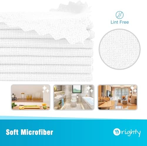 Orighty Microfiber Cleaning Cloth Bulk, 200 Pack, 11.5x11.5 inch, White - Image 2
