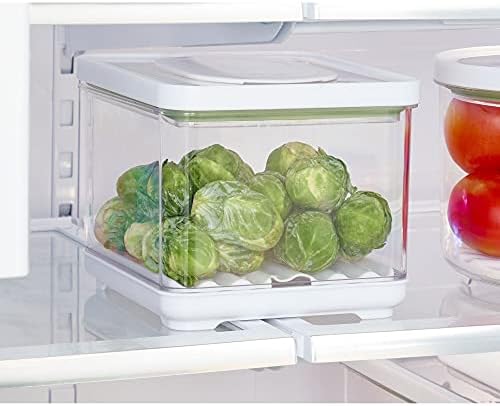 iDesign Fridge Produce Bin with Removable Drainage Tray and Lid - Set of 4 - Clear - Image 5