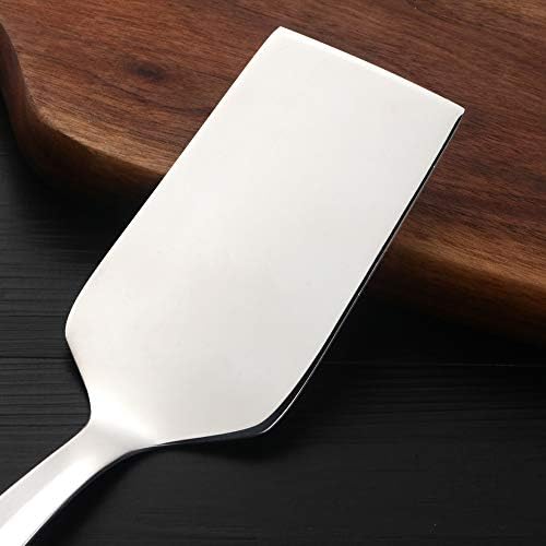 6 Pcs Silver Square End Turner, Stainless Steel Titanium Plated Solid Turner Spatula, Ergonomic Integral Forming Handle-Dishwasher Safe(10.2 inches/26cm) - Image 4