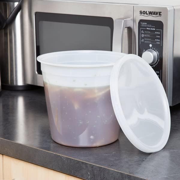 168 oz & 5.25 Qt. Translucent Round Deli Container with Lids, A Perfect For Meal Prep Soup, Ice Cream, Freezer, Dishwasher And Microwave Safe: 20 Stes - Image 5