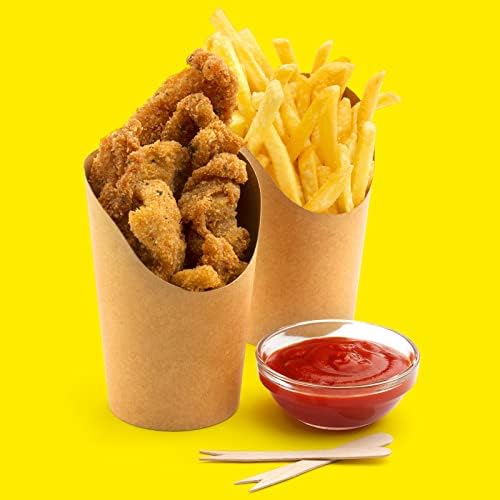 400 Pcs Disposable Charcuterie Cups Bulk 14 oz Kraft Paper French Fries Holder Popcorn Sandwich Waffle Baking Party Snack Boxes Take out Cups for Wedding Birthday Baby Shower Events(Brown) - Image 4