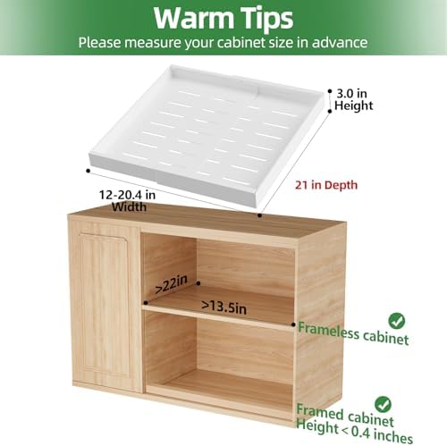 PAKETA 1 Pack Expandable Pull Out Cabinet Organizer,21" Deep - Image 2