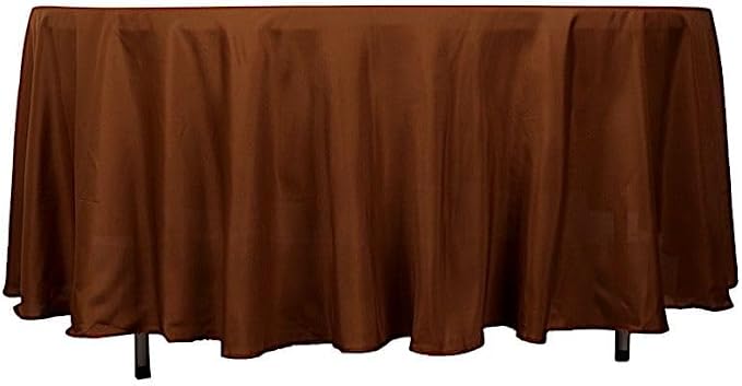 Balsa Circle 10 pcs 108 inch Cinnamon Brown Round Washable Polyester Easy-Care Tablecloth for Indoor and Outdoor Bridal Shower Wedding Table Buffet Table Parties Events Kitchen Dining by BalsaCircle
