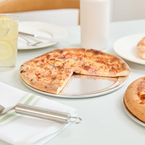 Restaurantware 10 Inch Aluminum Pizza Pan 72 Count Wide Rim Silver Pizza Pan, Heat Conductive Round Pizza Tray, Lightweight Corrosion-Resistant Serving Tray For Restaurant Or Home Use - Image 4