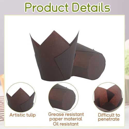 1000 Pcs Tulip Cupcake Liners Solid Tulip Cups Holders Wrappers Greaseproof Baking Cups Muffin Baking Cupcake Liners for Wedding Baby Showers Birthday Party(Classic Style) - Image 3