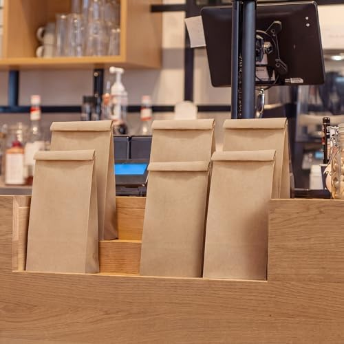 Epakh 80 Pcs 2 lb Kraft Coffee Bags 32oz Resealable Coffee Bean Paper Bag - Image 6