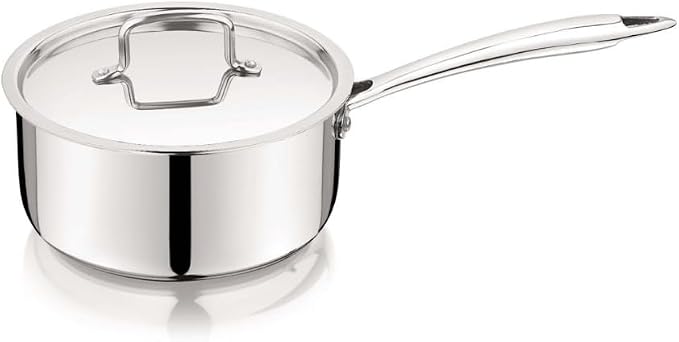 1.5 Quart Stainless Steel Saucepan with Lid, Tri-Ply Clad, No Coating PTFE & PFOA Free, Induction Compatible, Oven Safe to 500°F, Dishwasher Safe - Image 4