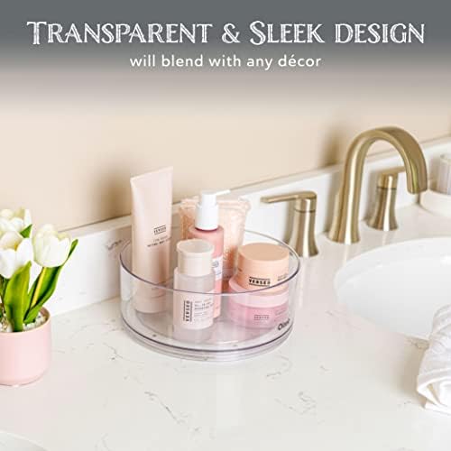 Oizeir Lazy Susan Turntable (2-Pack) - Clear Acrylic, Rotates 360 Degrees, Easily Organize Your Fridge, Cabinet or Counter - Carousel Storage for Food, Spices, Cosmetics - Image 5