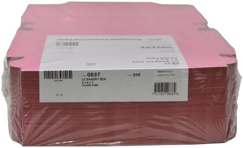 Southern Champion Tray 0837 Pink Paperboard Non-Window Lock-Corner Bakery Box, 8" Length x 8" Width x 3" Height (Case of 250) - Image 3