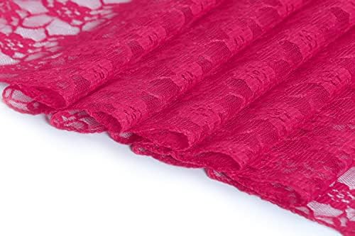 MDS Pack of 12 Wedding 12 x 108 inches Lace Table Runner for Wedding, Decorations for Birthday Parties, Banquets, Graduations, Engagements, Suitable All Dinner Tables - Magenta - Image 4
