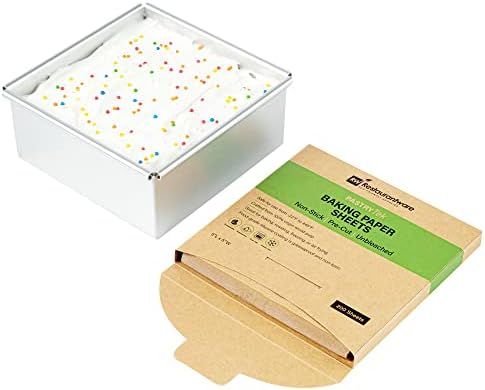 Restaurantware-Pastry Tek 5 x 5 Inch Parchment Paper Sheets, 200 Greaseproof Baking Sheets For Oven - Pre-cut, Double-Sided Silicone Coating, Unbleached Paper Nonstick Baking Sheet, Reusable by Restaurantware