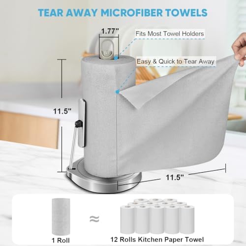 AIDEA Microfiber Cleaning Cloth Roll-600PK,Reusable Paper Towels 11.5×11.5" - Image 2