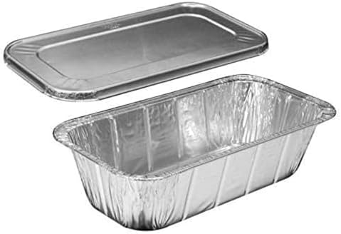 5 lb Disposable Aluminum Loaf Pans | Heavy Duty Foil Baking Containers With Aluminum Lids | Rectangular Bread Cake Mini Bakeware Recyclable Oven Safe for Cooking Catering | 60 Count by Unknown