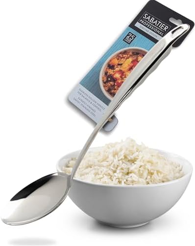 Sabatier Professional Large Metal Serving Spoon - Mirror Polished Stainless Steel Cooking Spoon Presenting Mash, Salads & Desserts. Strong Construction. 5 Year Guarantee, Dishwasher Safe by Taylors+Eye+Witness