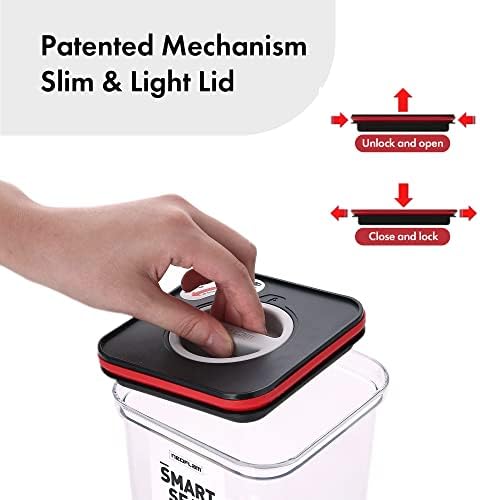 Neoflam Smart Seal Patent Airtight Kitchen Pantry Canister/Organizer Clear Plastic Container with Simple Twist Lids, Leak Proof, Dishwasher Safe, BPA Free, Cereal, Flour, Dry Food Storage 4 Piece Set - Image 4