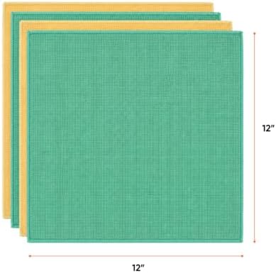 Superio Microfiber Cleaning Cloth for Cars, Kitchen Cleaning Rags for Housekeeping, 16" Absorbent Micro Fiber Towels for House, All-Purpose Streak-Free lint-Free Wash Cloths (Yellow/Green), 48 Pack - Image 2