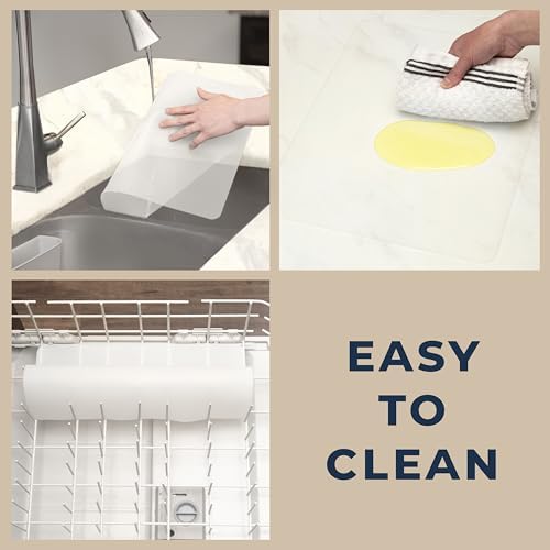 GASARÉ, Extra Large, Thick, Silicone Mat for Kitchen Counter, Heat Resistant Mat, Countertop Protector, Non-Slip, Easy to Clean, Cuttable, 16 x 12 Inches, Semi-Transparent - Image 4