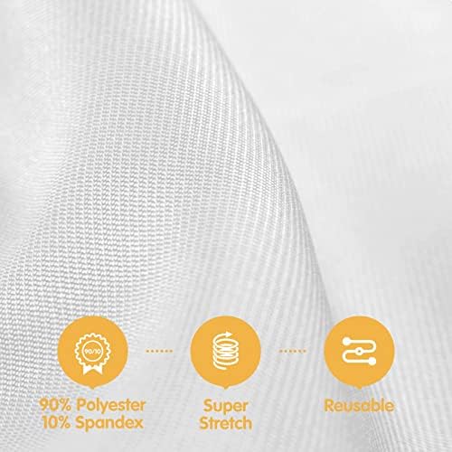 BRILLMAX 6 Pack White Spandex Table Covers for 6ft Rectangle Tables - Image 2