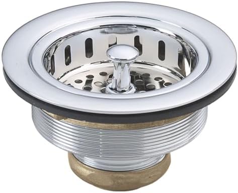 Westbrass A214-26 3-1/2" Post Style Large Kitchen Sink Basket Strainer, Polished Chrome by Westbrass