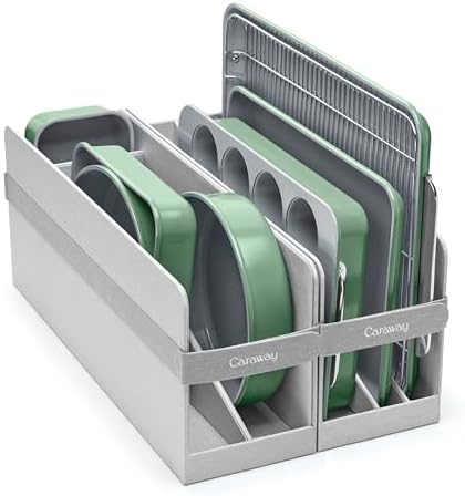 Caraway 11-Piece Non-Stick Ceramic Bakeware Set | Baking Sheets, Assorted Baking Pans, Cooling Rack, and Storage, Aluminized Steel Body, Non-Toxic, PTFE and PFOA Free, Sage by Unknown
