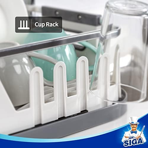 MR.SIGA Dish Drying Rack for Kitchen Counter, Compact Plastic Dish Drainer - Image 4