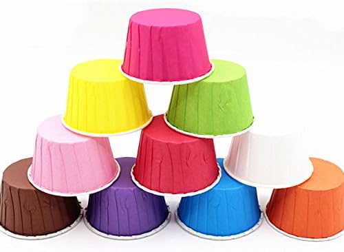500-Pack Random Colorful Baking Cup, Dots/Stripes, Standard by Gabkey