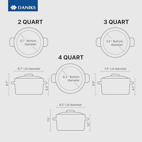 Daniks Orlando 11-Piece Stainless Steel Cookware Set with Glass Lids, Includes Saucepan and Frying Pan, Tri-Ply Bases for Even Heating, Induction Compatible, Dishwasher Safe, Heatproof Handles - Image 3