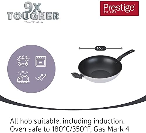 Prestige 9 x Tougher Stainless Steel Stir Frypan, 30cm, Silver - Image 6