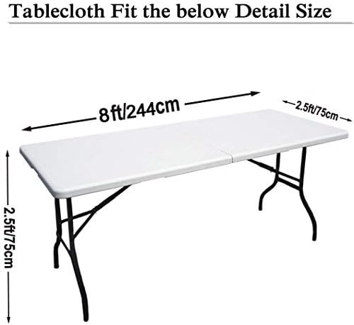 MDS® Pack of 5 Spandex Tablecloth 8FT Tight Fitted Stretch Table Cover – Washable Wrinkle-Free Reusable Elastic Patio Tablecloth for Wedding, Party, Banquet, Trade Show, Event Décor - Peach - Image 4