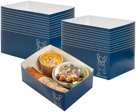 Restaurantware Bio Tek 8.4 x 6.1 x 3.5 Inch Burger Trays 100 Disposable Paper Food Trays - Sustainable Sturdy Frenchie Paper Movie Snack Trays For Meals Snacks And Baked Goods by Restaurantware
