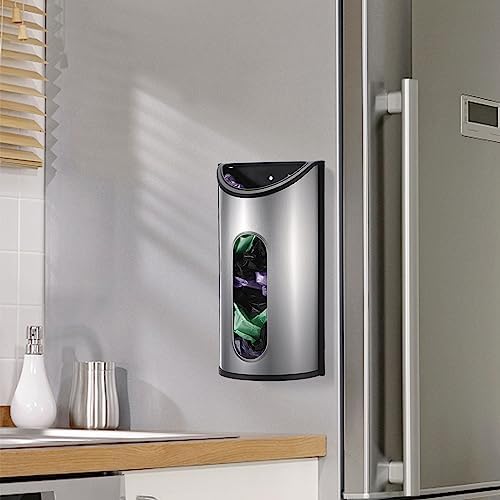Sumnacon Plastic Bag Holder Wall Mount Grocery Bag Holder with Hardware, Stainless Steel Bag Dispenser for Plastic Bags Sturdy Plastic Bag Holders for Grocery Bags for Kitchen Pantry Cabinet - Image 5