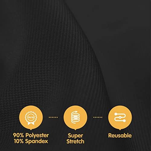BRILLMAX 6 Pack Black Spandex Table Covers for 6ft Rectangle Tables - Image 2