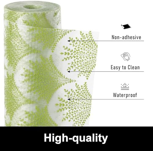 Cooyes Shelf Liners for Kitchen Cabinets, Refrigerator Liners Waterproof & Oil-Proof Kitchen Cupboard Liner Drawer Mats EVA Material Non Adhesive Fridge Liner for Shelves（11.8" W x 118" L） - Image 2