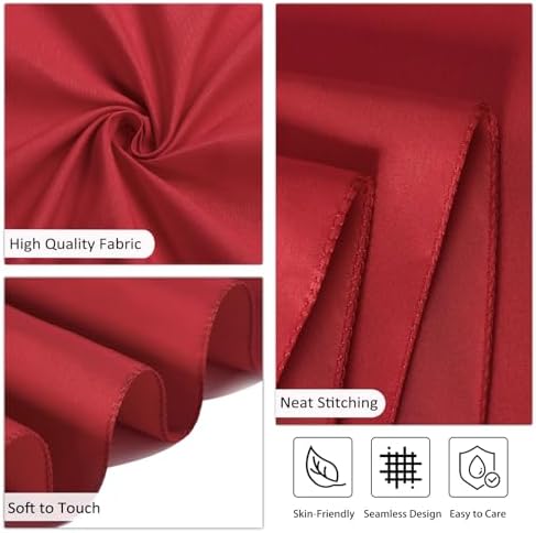 8 Packs 90 Inch Red Round Tablecloth - Image 5