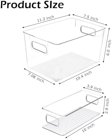 Clear Plastic Storage Bins 8 Pack - Pantry Organizers and Storage, Fridge Organizer Containers for Kitchen, Cabinet, Freezer, Bathroom, Clost, Home Organization - Image 6