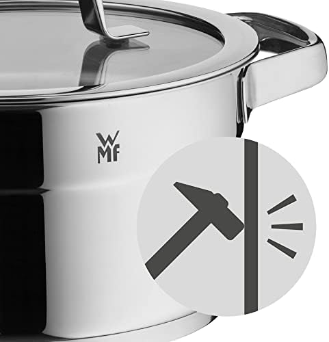 WMF Compact Cuisine 5-Piece Induction Saucepan Set with Glass Lid, Polished Cromargan Stainless Steel, Induction Pots Set, Uncoated, Inner Scale - Image 5