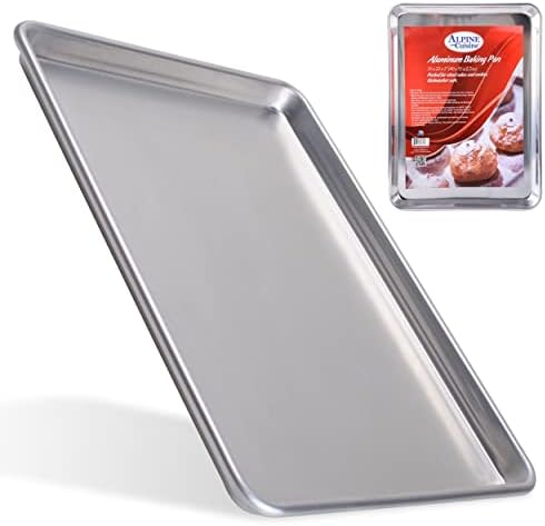 Alpine Cuisine Three Quarter Professional Aluminum Cookie Sheet 22-inch - Rimmed Baking Sheets for Oven - Durable, Oven-Safe, Easy to Clean, Commercial Quality - Great for Roasting & Baking by Aramco-Imports