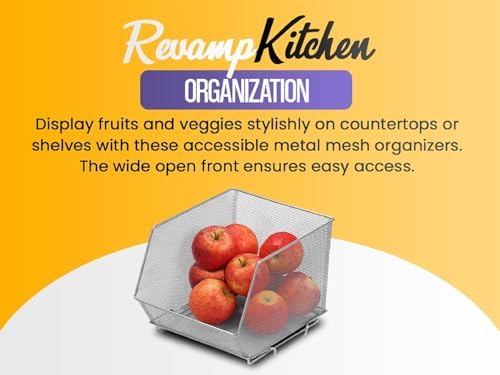 YBM HOME Kitchen Pantry Organizer Wire Baskets for Shelves, Cabinets, Pantry, Countertop, Mesh Open Storage Bin Metal Basket for Organizing Food Supplies, 6 Pack, 13.3x8.5x6.5 - Image 5