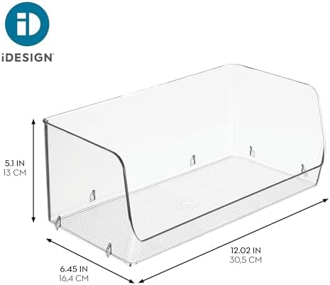 iDesign Stackable Open-Front Storage Bins, Set of 6, Clear - Image 4