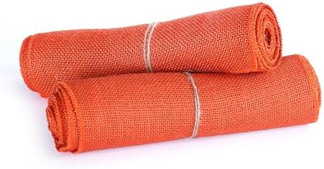 MDS® Pack of 15 Natural Burlap Table Runner, 12 x 72 Inch, Jute Rustic Farmhouse Boho Table Decor for Wedding Reception, Dining Table, Bridal Shower, Baby Shower & Party Decorations - Orange - Image 5