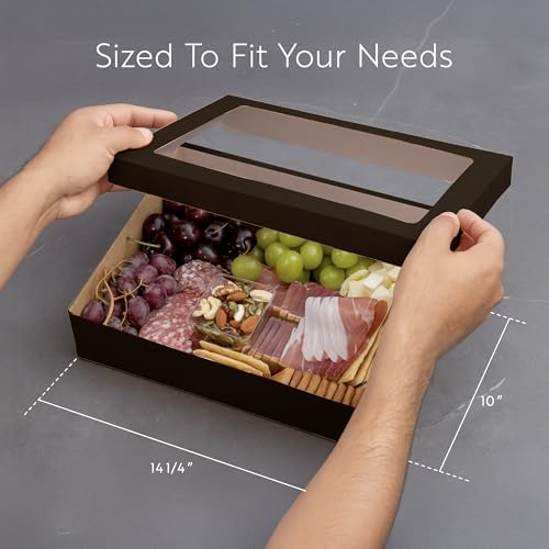 Restaurantware Rectangle Black Paper Catering Box, 10 Pack - Image 2