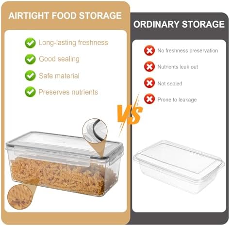 Cozary 3.2L Airtight Food Containers 4 Pieces, Plastic Food Containers with Label and Measuring Cup,BPA Free,Airtight Food Storage Jars for Pasta, Cereals, Muesli, Flour - Image 7