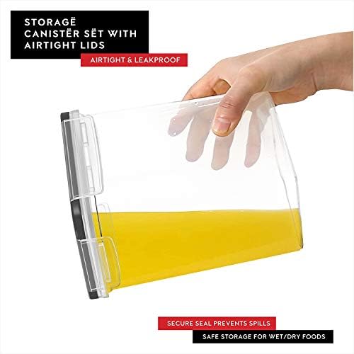 DWËLLZA KITCHEN Airtight Food Storage Container Set - 8 Pieces 1.4L - Plastic BPA Free Kitchen Pantry Storage Containers with Lids - Dishwasher Safe - Include 8 Labels - Keeps Food Fresh & Dry - Image 5