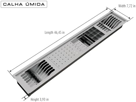 Calha Umida Stainless Steel Top Mounted Dish Drying Rack, Space-Saving Dish Rack, Dish Racks for Kitchen Counter, Durable Stainless Steel Kitchen Drying Rack with a Cutlery Holder 5M DPTE - Image 3