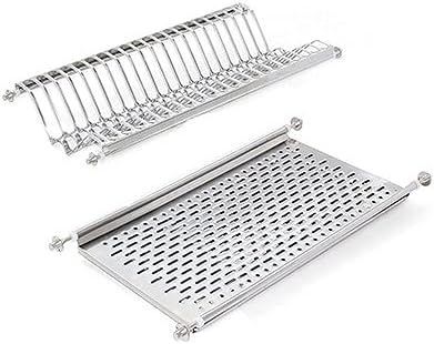 Emuca - Stainless Steel Dish Drying Rack for Standard 23,6 inch (60 cm) Width Kitchen Cabinet, Inner Width Module 21-22,4 inch (535-570mm) by Emuca